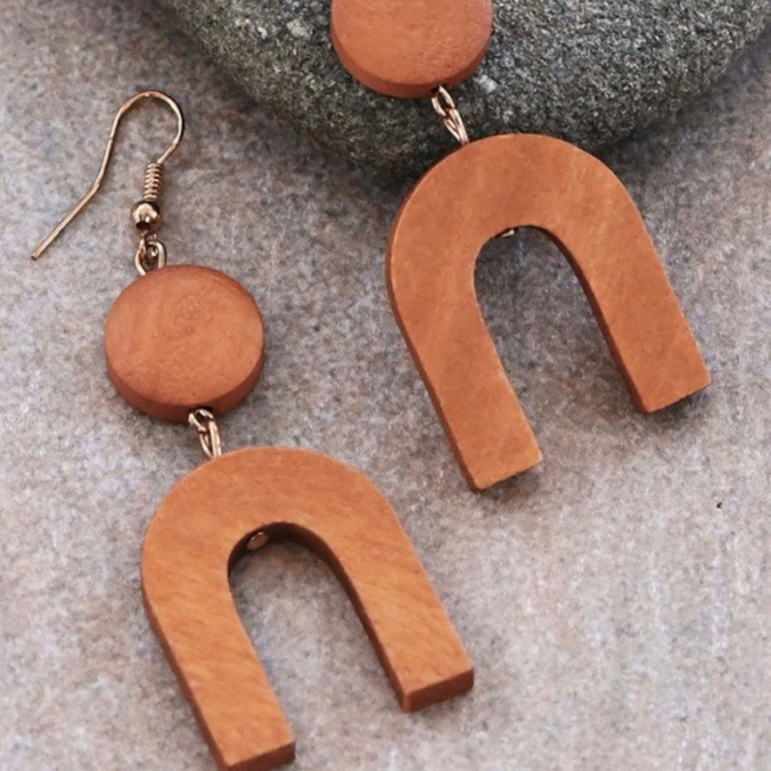 Boho Wooden Drop Earrings