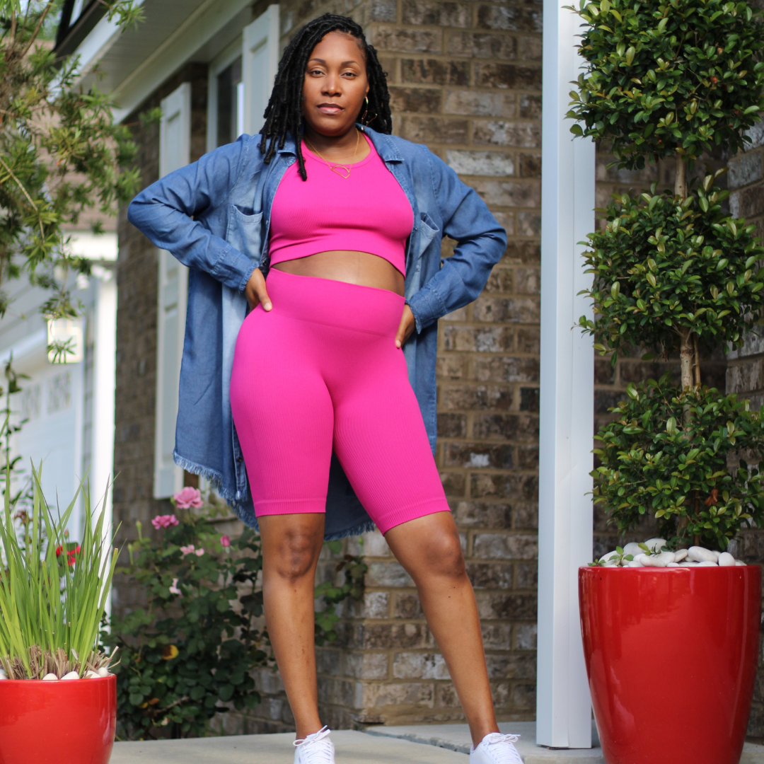 Ribbed Seamless Biker Shorts