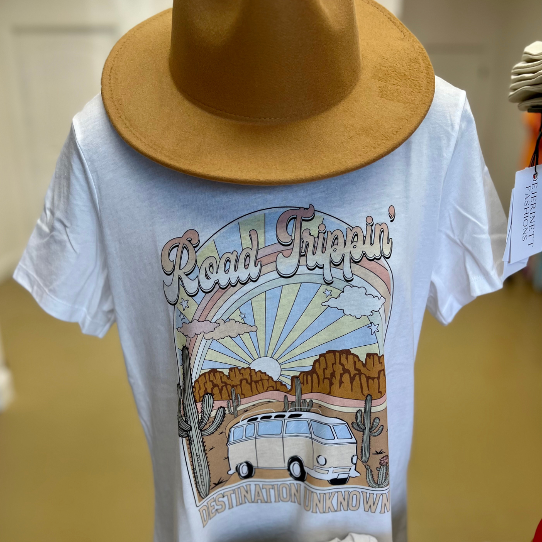 Road Trippin' Graphic Tee - White