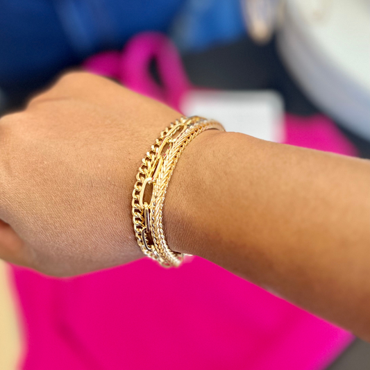 Gold Paperclip Chain Link Bracelet