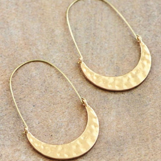Hammered Metal Hoop Earrings