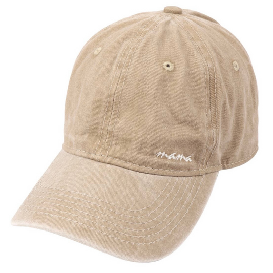 Baseball Cap with Mama Embroidery - Khaki