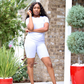 Cotton Crew Neck Biker Short Set (Multiple Colors)