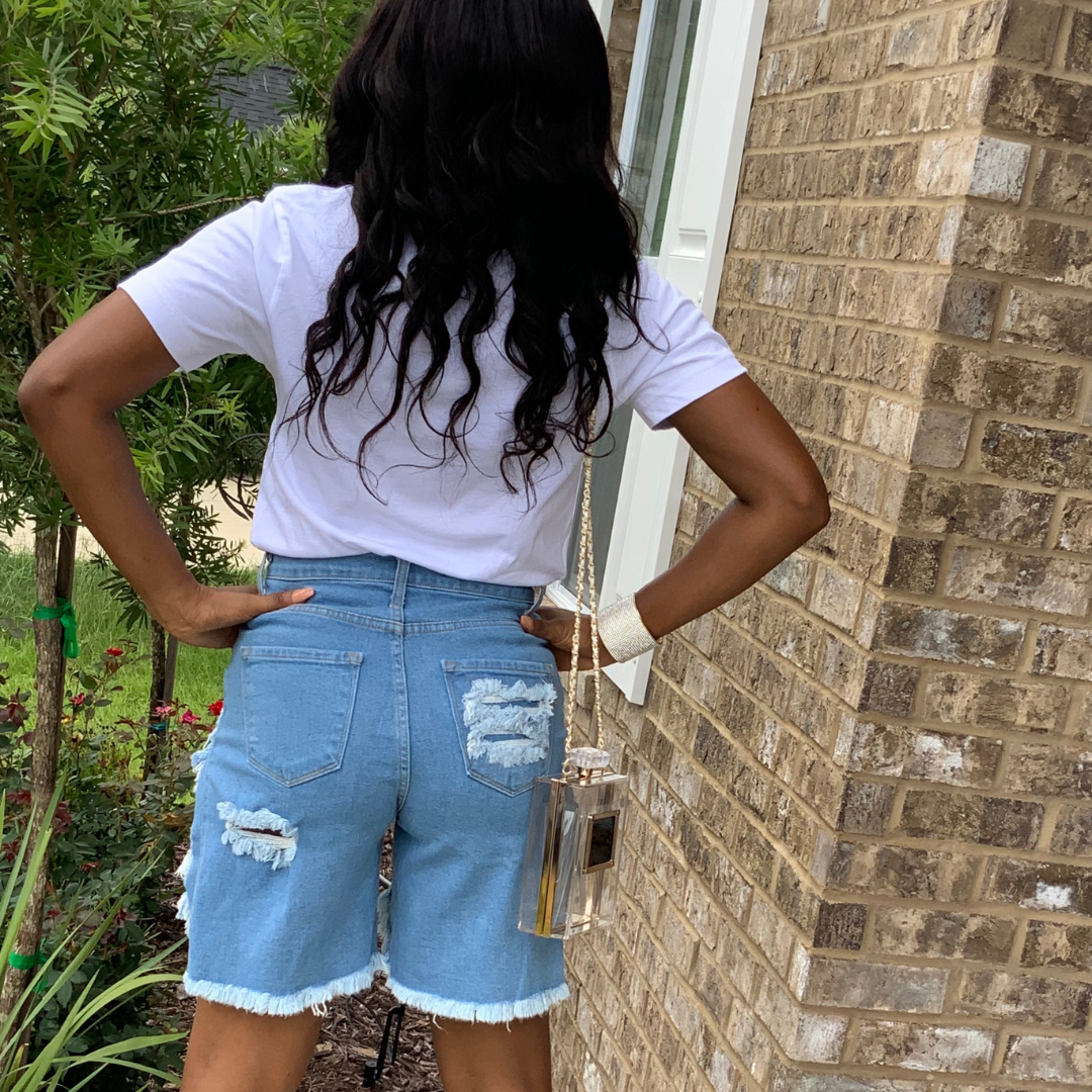 Peek A Boo Jean Shorts (Multiple Colors)