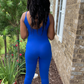 Comfortable and Soft Stretches Bodycon Jumpsuit Open Back  92% Polyester - 8% Span