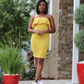 Strapless Ruffle Dress - Mustard