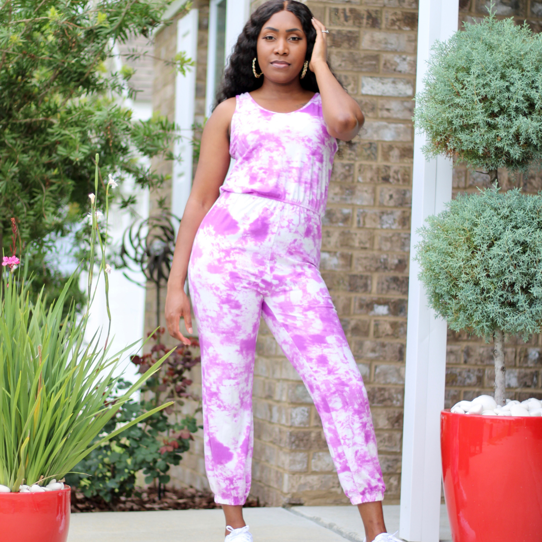 Sleeveless Tie-Dye Jumpsuit (Multiple Colors)