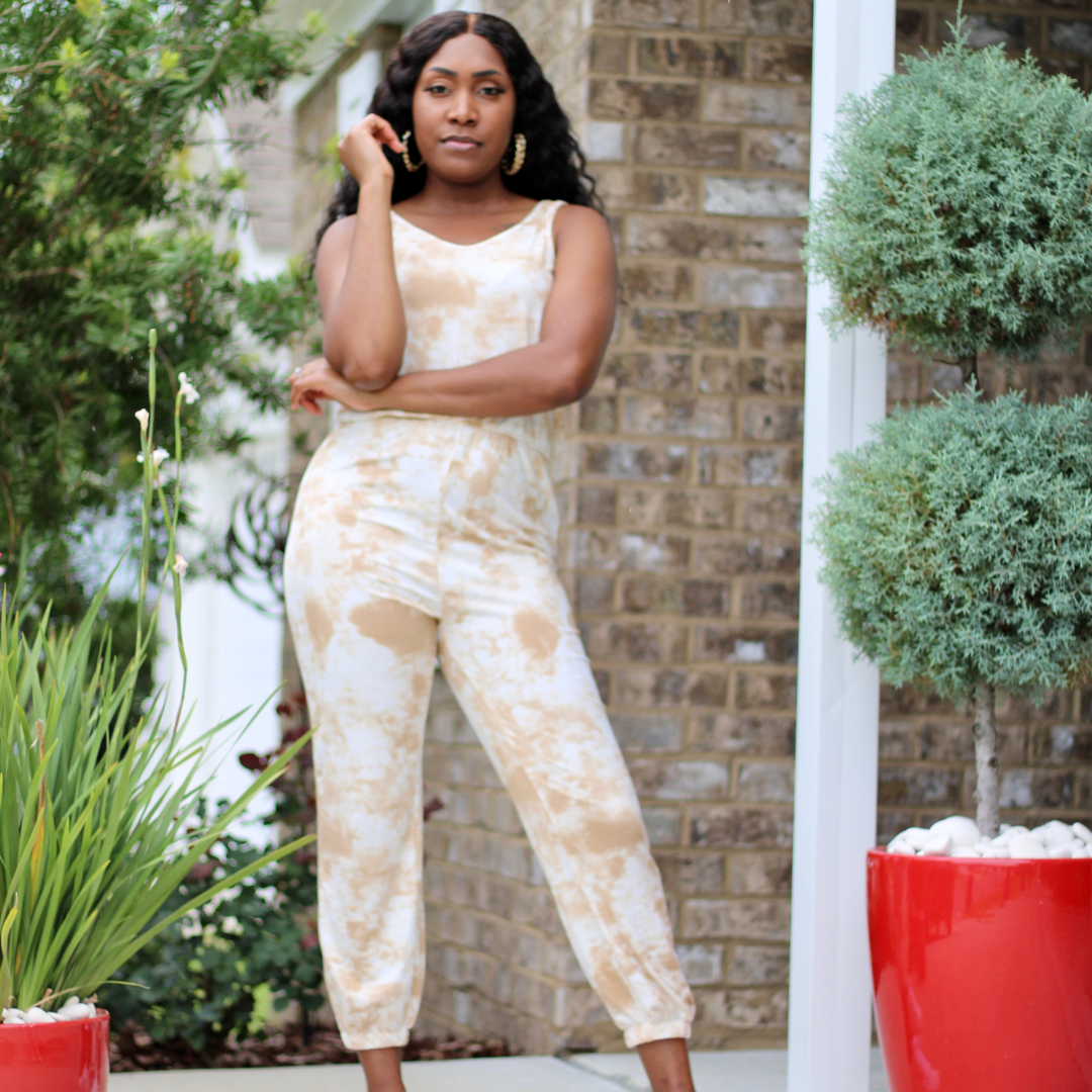 Sleeveless Tie-Dye Jumpsuit (Multiple Colors)